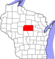 Map of Wisconsin highlighting Marathon County.png