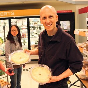  Brett holding pies