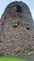 "round tower, viewed from frog perspective"