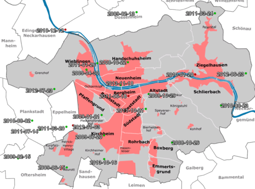 Visited hashpoints in Heidelberg